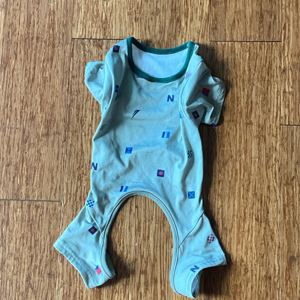 Nautica Sage Green Nautical Dog Onesie
